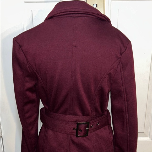 Rue21 Women's Burgundy Double-Breasted Pea Coat - Picture 10 of 16